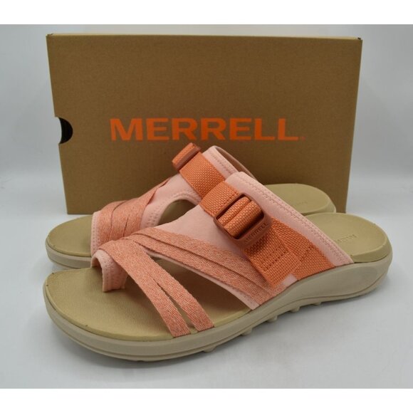 Merrell Womens Size 10 District 4 Peach Slip On Slide Sandals Shoes - Picture 1 of 12